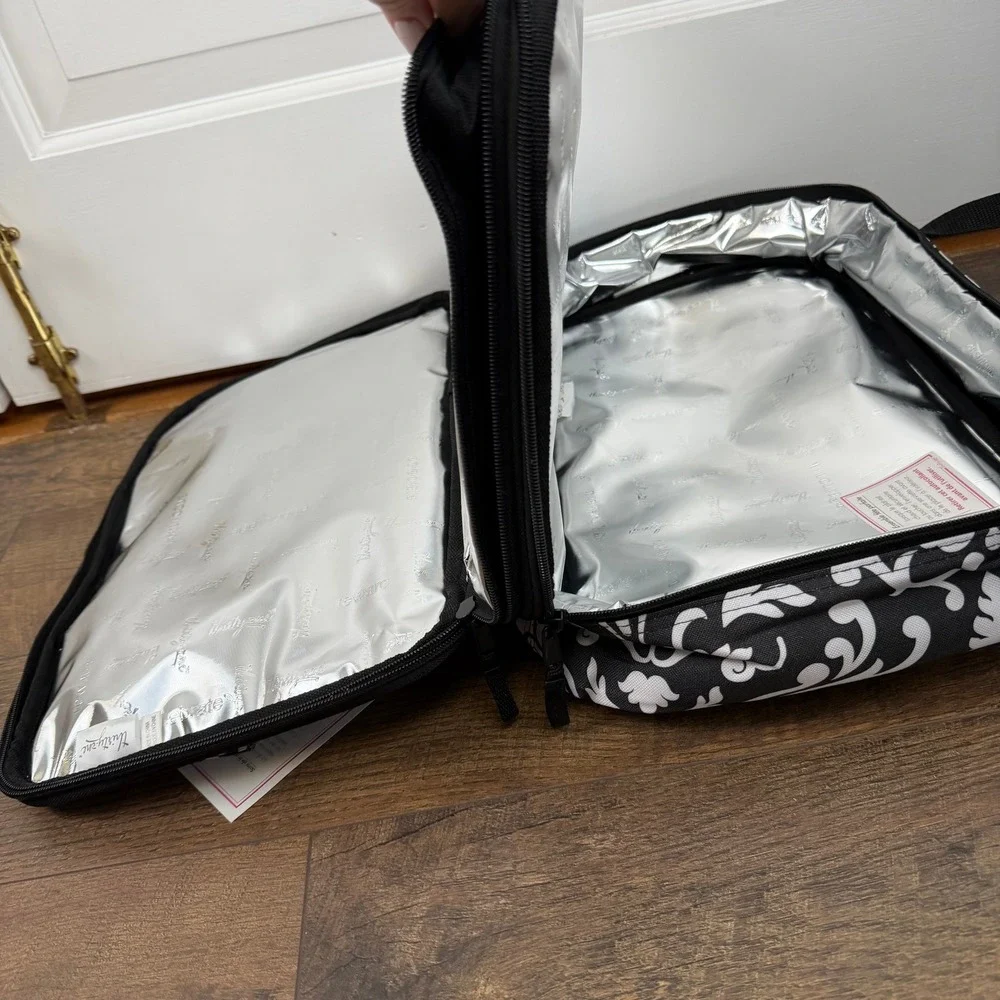 Thirty-One Perfect Party Set Insulated Casserole Carrier Vintage Damask NWT